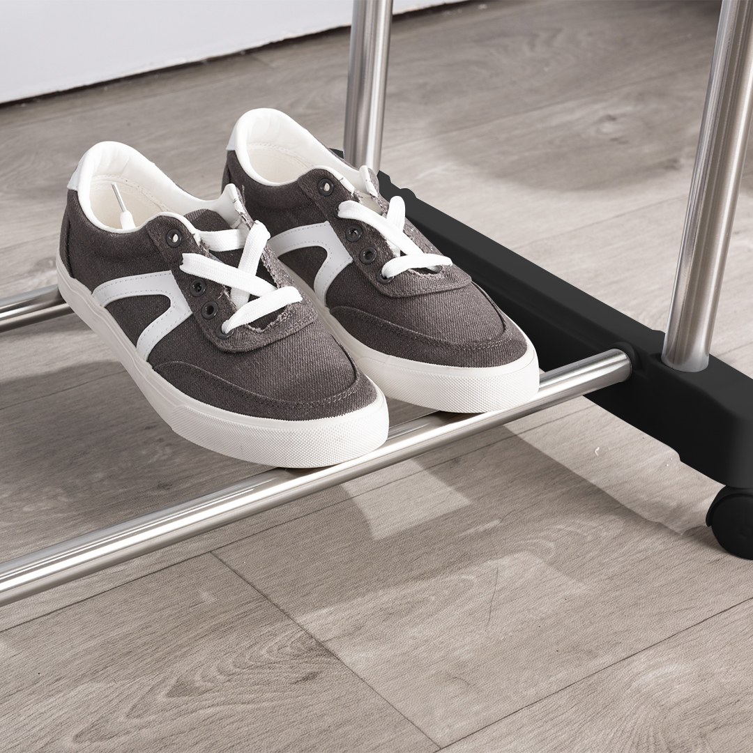 Perchero Rack Doble Organizador Movil para Ropa Lavanderia