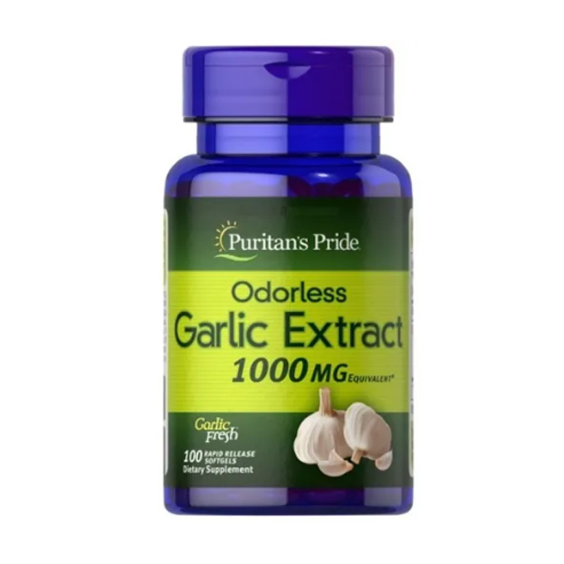 Extracto De Ajo Odorless Garlic Oil 1000 Mg 100 Cap Sin Olor Puritan's Pride 
