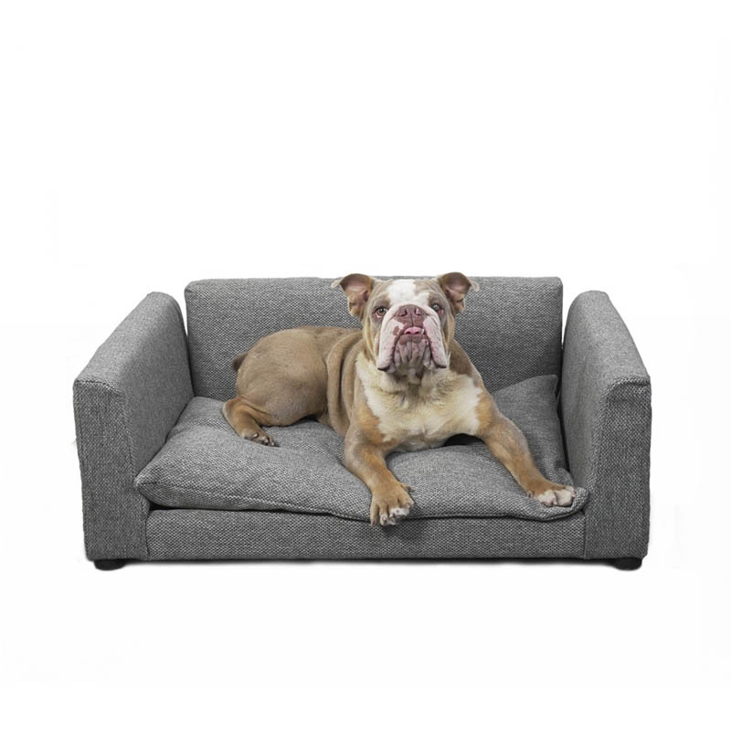 Sofa Moderno Sillon Para Perro Raza Mediano Mascotas Leilany Gris