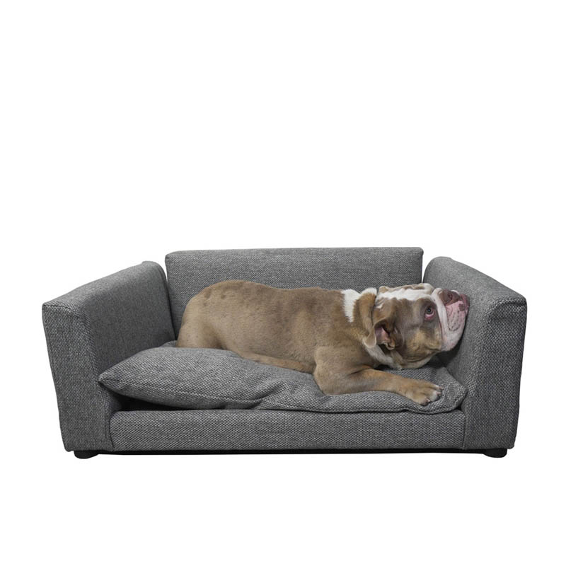 Sofa Moderno Sillon Para Perro Raza Mediano Mascotas Leilany Gris