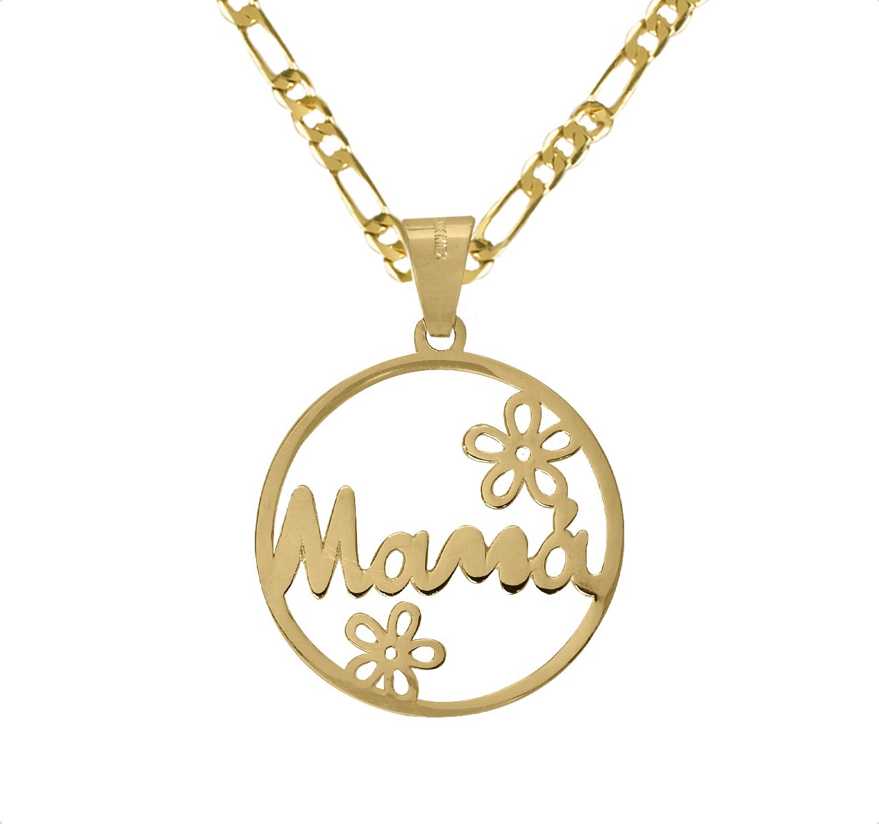 Dije Mamá Flores Oro Sólido 10k Amor + Cadena De Regalo