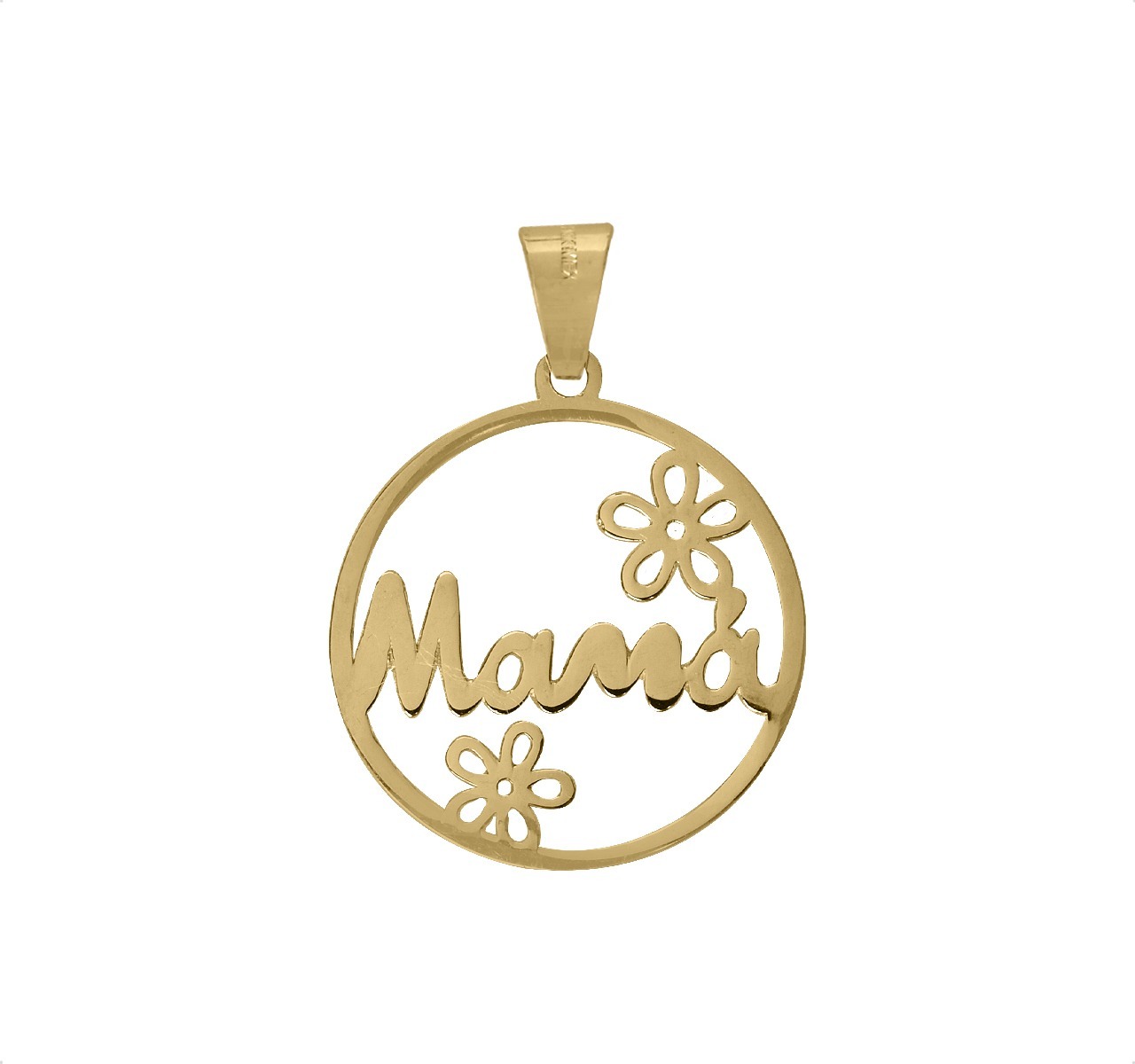 Dije Mamá Flores Oro Sólido 10k Amor + Cadena De Regalo