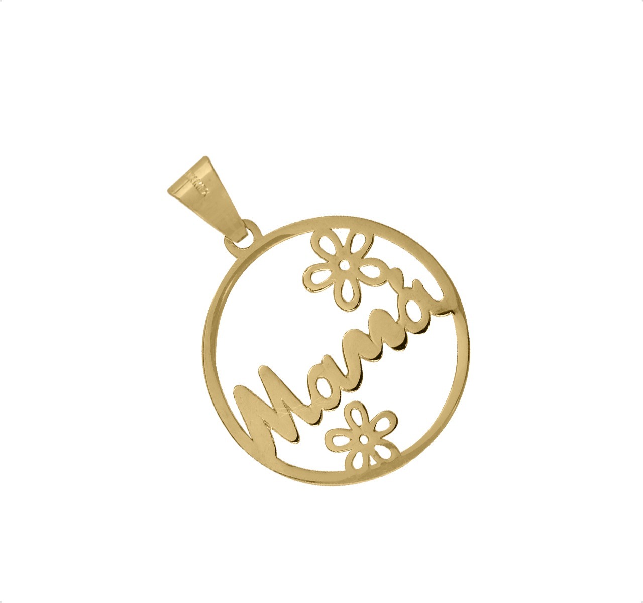 Dije Mamá Flores Oro Sólido 10k Amor + Cadena De Regalo