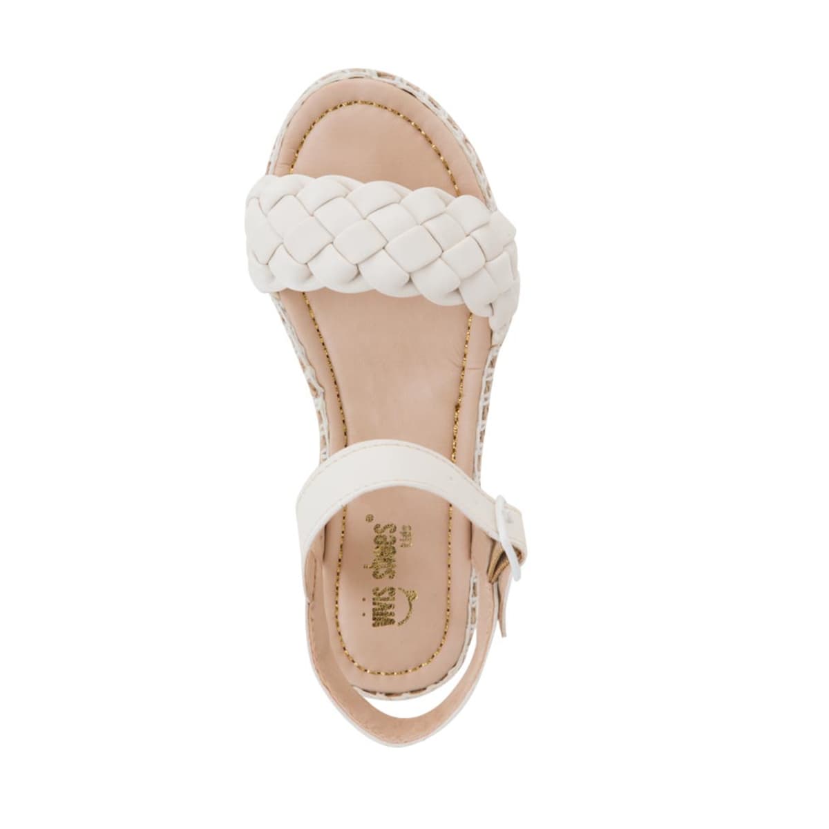 Sandalias para niña, color beige, marca Vivis Shoes Kids, con suela corrida y corte de pulsera, mod. 1033777