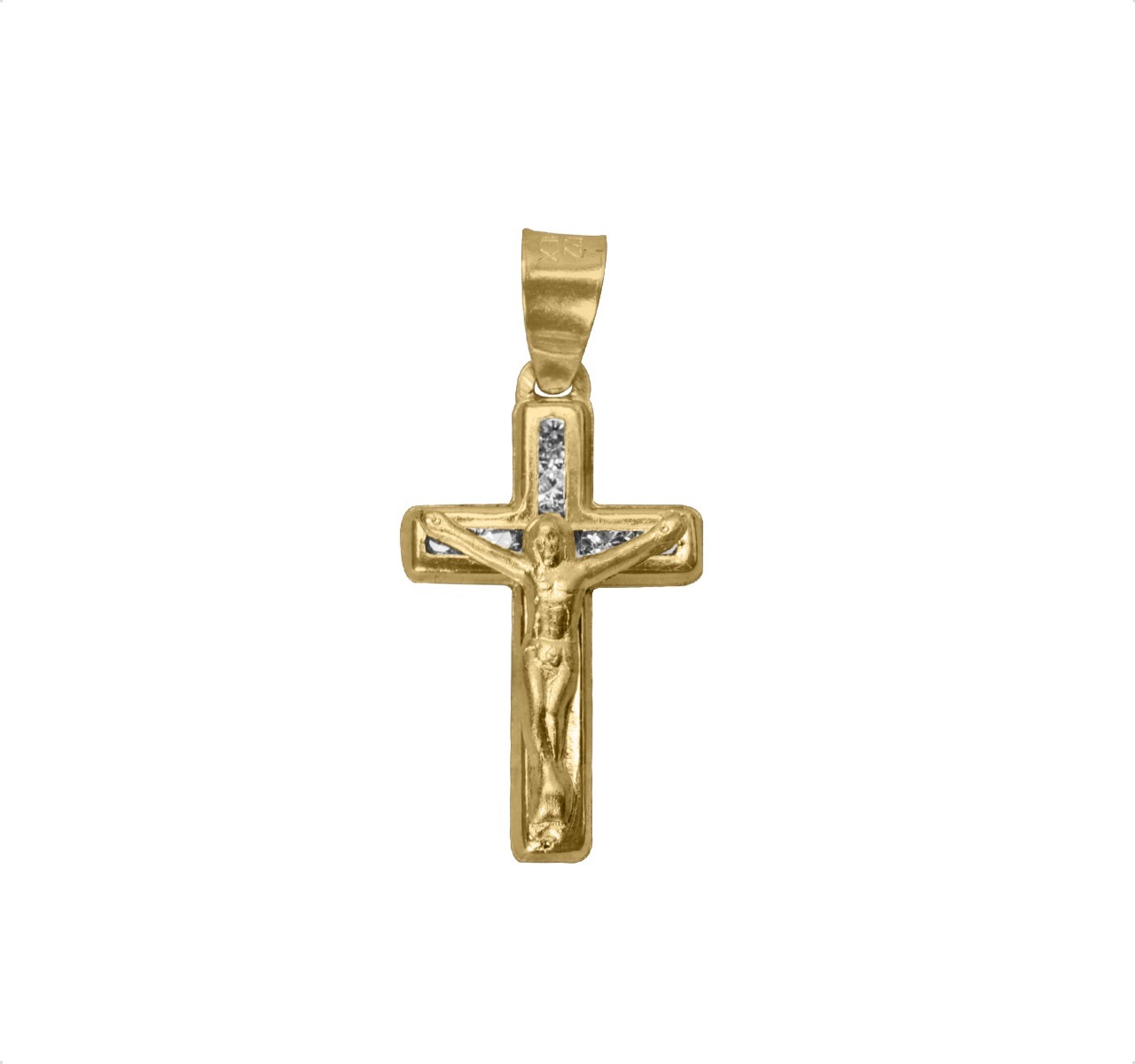 Dije Cruz Cristo Oro Sólido 10k Para Niño + Cadena Regalo.