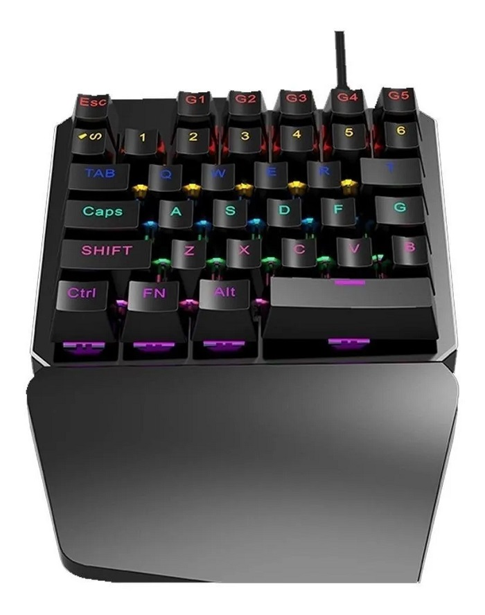 Teclado Gamer Blue Color Negro Con Luz