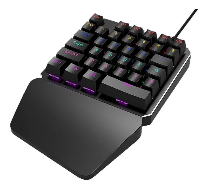 Teclado Gamer Blue Color Negro Con Luz