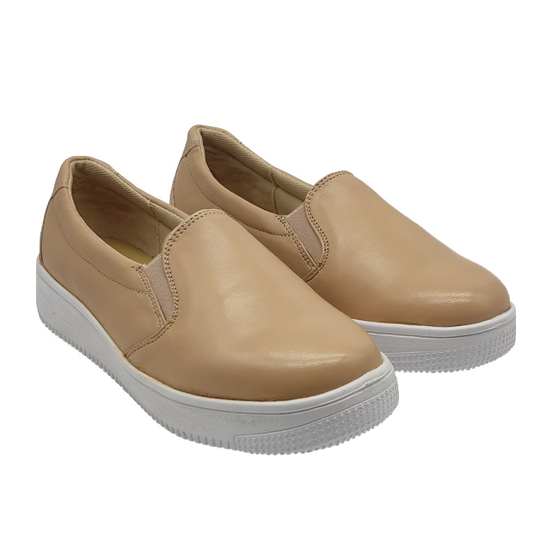 Zapatos 20hrs Maquillaje Beige 018 100% Piel de Borrega Mujer Casuales Cómodos