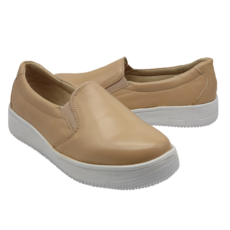 Zapatos 20hrs Maquillaje Beige 018 100% Piel de Borrega Mujer Casuales Cómodos