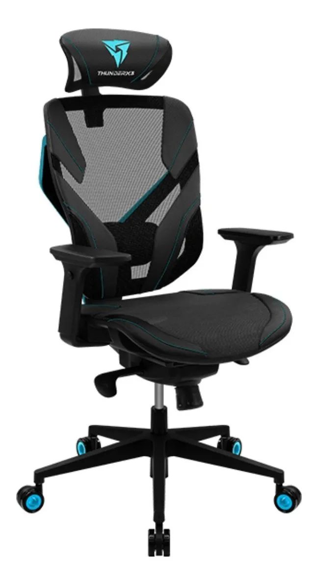 SILLA THUNDER X3 ERGONOMICA YAMA 3 BLACK/CYAN