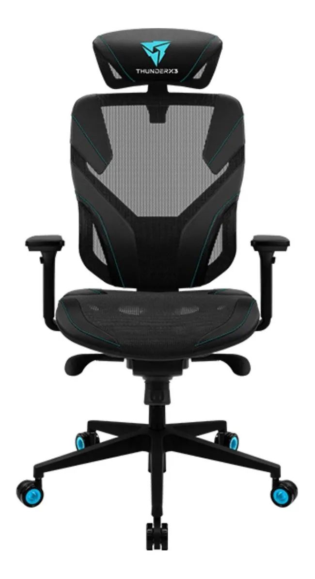 SILLA THUNDER X3 ERGONOMICA YAMA 3 BLACK/CYAN