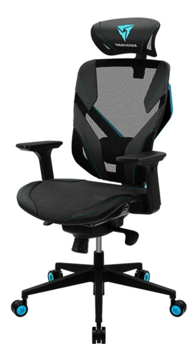 SILLA THUNDER X3 ERGONOMICA YAMA 3 BLACK/CYAN