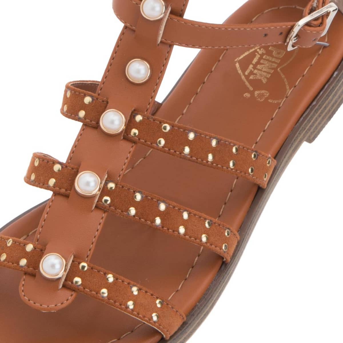 Sandalia casual PBPS con original diseño, estilo gladiador, mod. 1034489