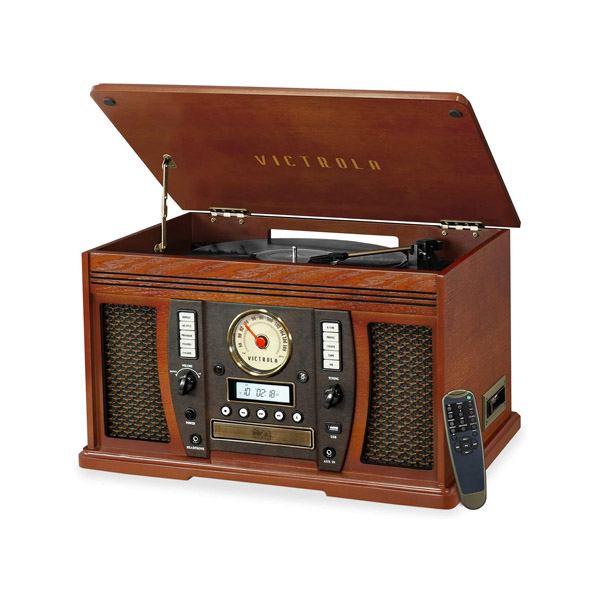 Victrola Aviator Tocadiscos Bluetooth Cassette USB CD Radio VTA-754B Reacondicionado Clase A