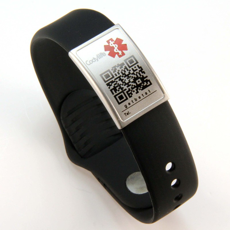 Pulsera médica de Identificación Personal con código QR Codylife Urban