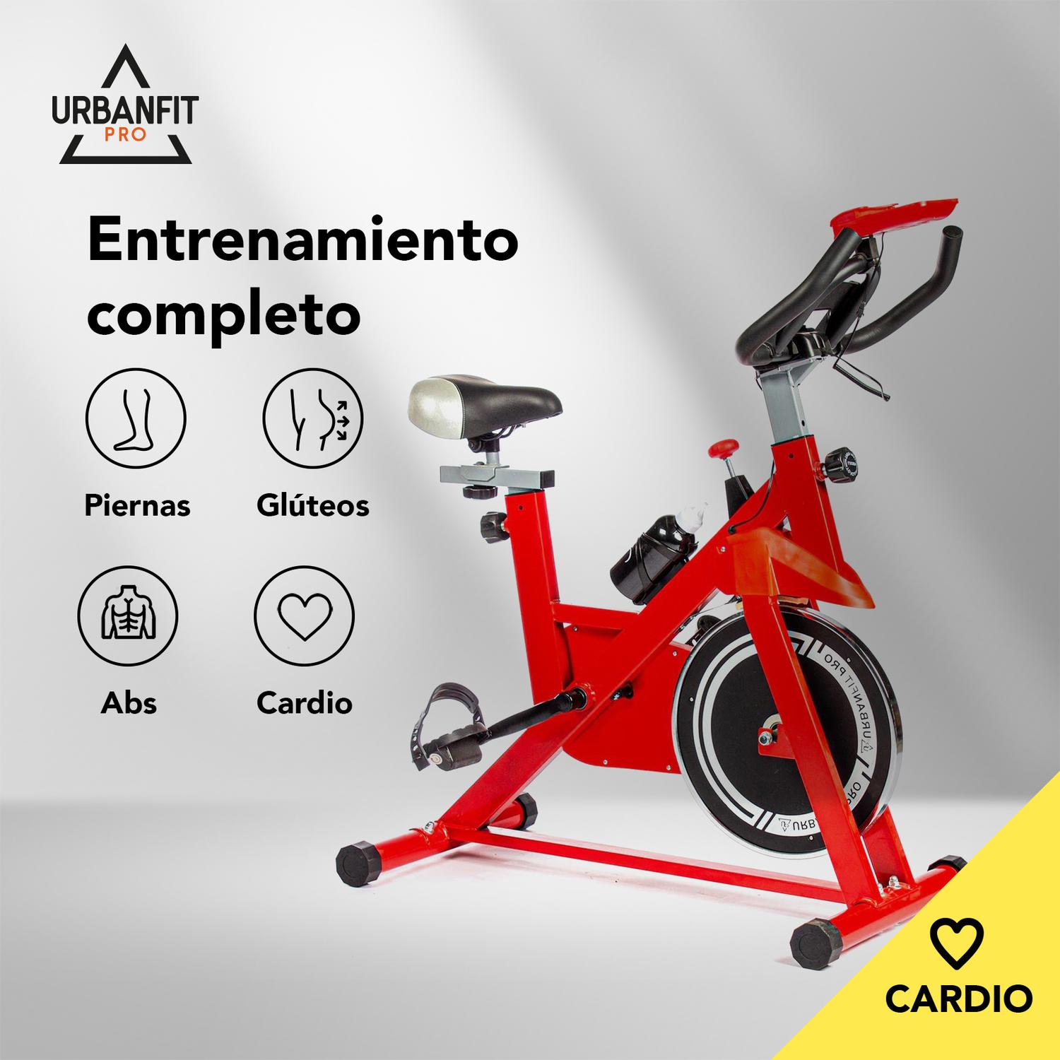 Bicicleta Spinning Estática UrbanFit Pro, Disco de 7 Kg