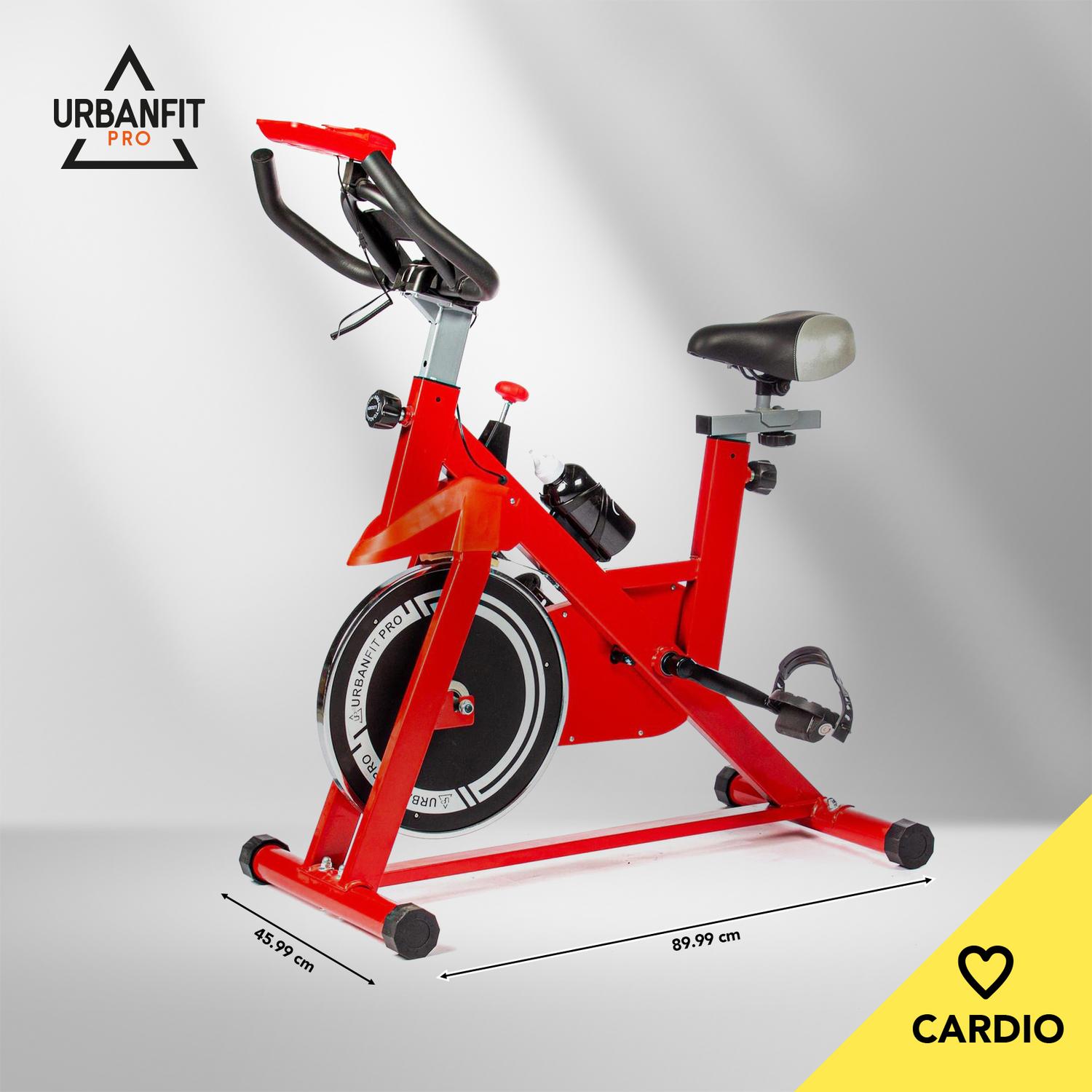 Bicicleta Spinning Estática UrbanFit Pro, Disco de 7 Kg