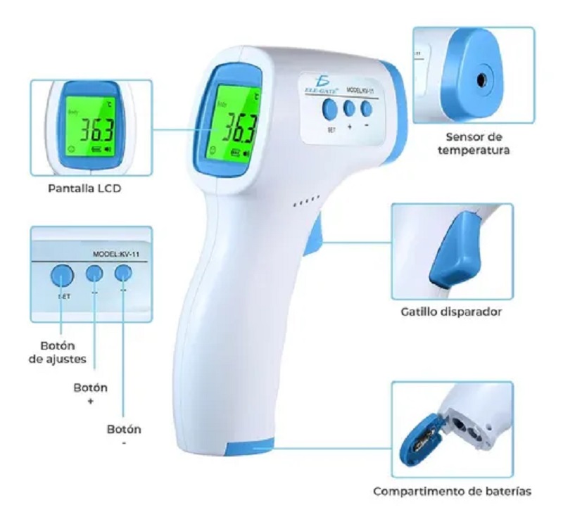 Termómetro Infrarrojo Frente Sin Contacto