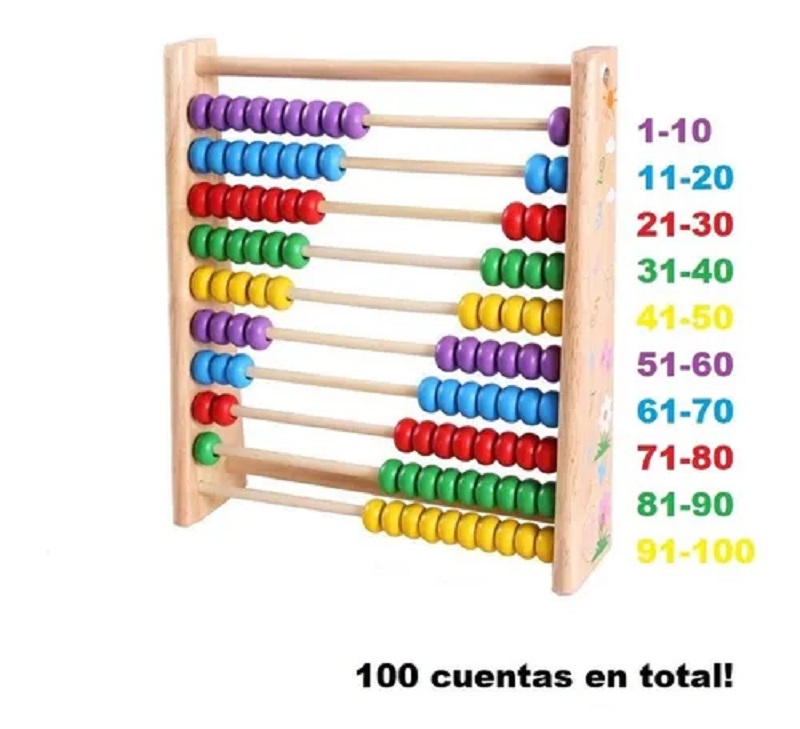 Juguete Didáctico Ábaco De Madera Para Niños