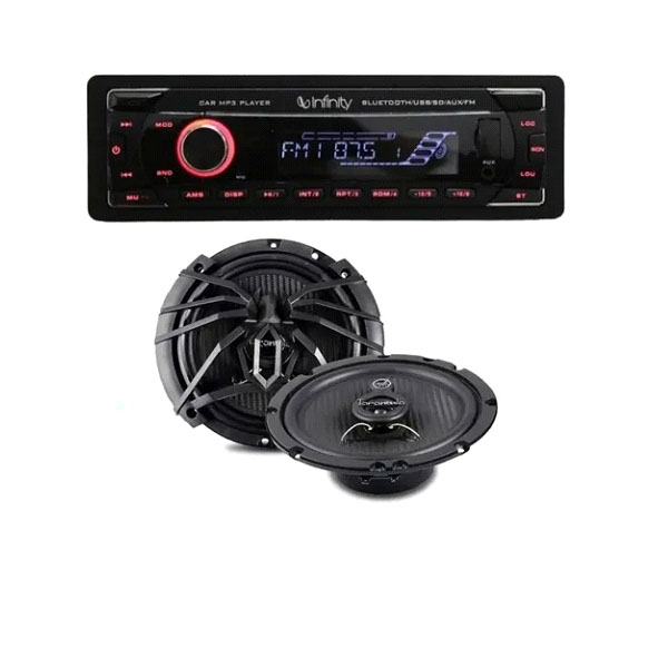 AUTO ESTÉREO INFINITY ALPHA BLUETOOTH +BOCINAS SOUNDSTREAM XP6563