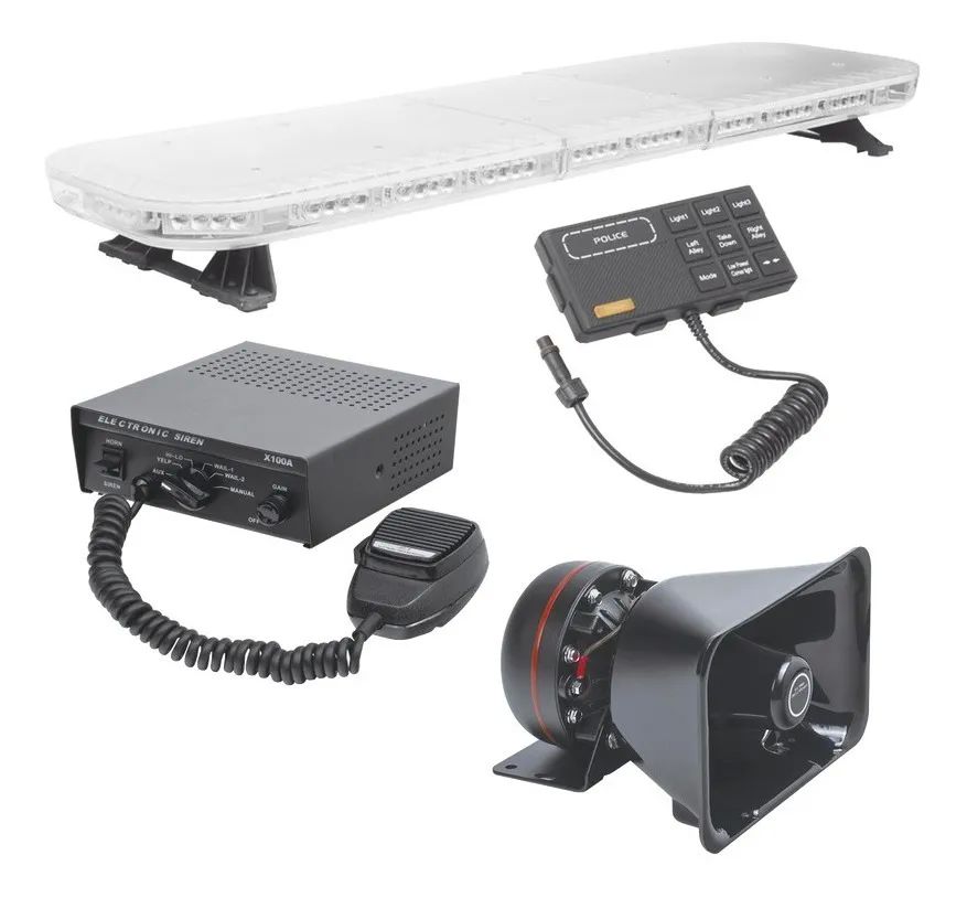 Kit Torreta Sirena, Bocina, Leds, Para Seguridad Pública