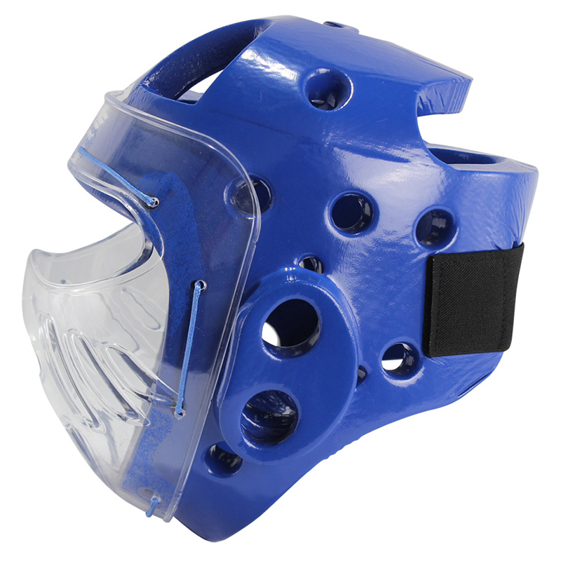 Careta Protectora Con Mica Fire Sports Para Taekwondo Azul