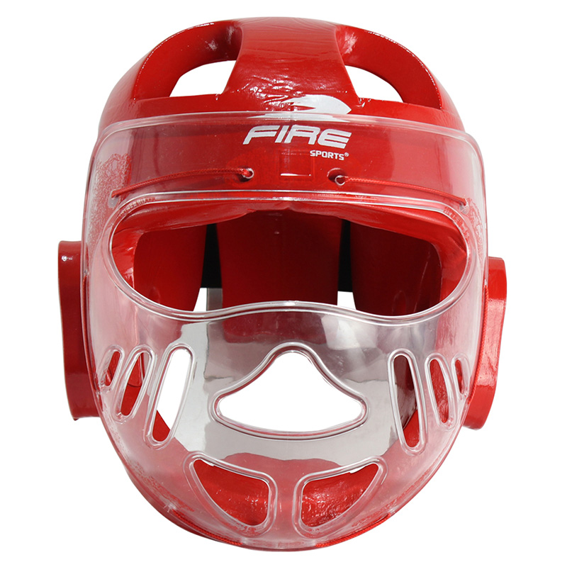 Careta Protectora con Mica Fire Sports para Taekwondo Rojo