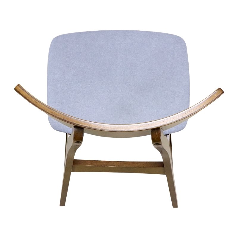 Silla Moderna de Madera Sólida Armable Tapiz Velvet Gris Barniz color Nogal Dana.