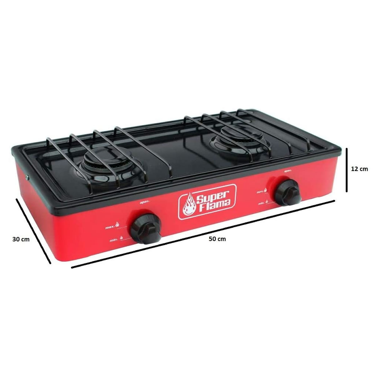 Parrilla De Gas Con 2 Quemadores Acero Super Flama 2Q-R CI