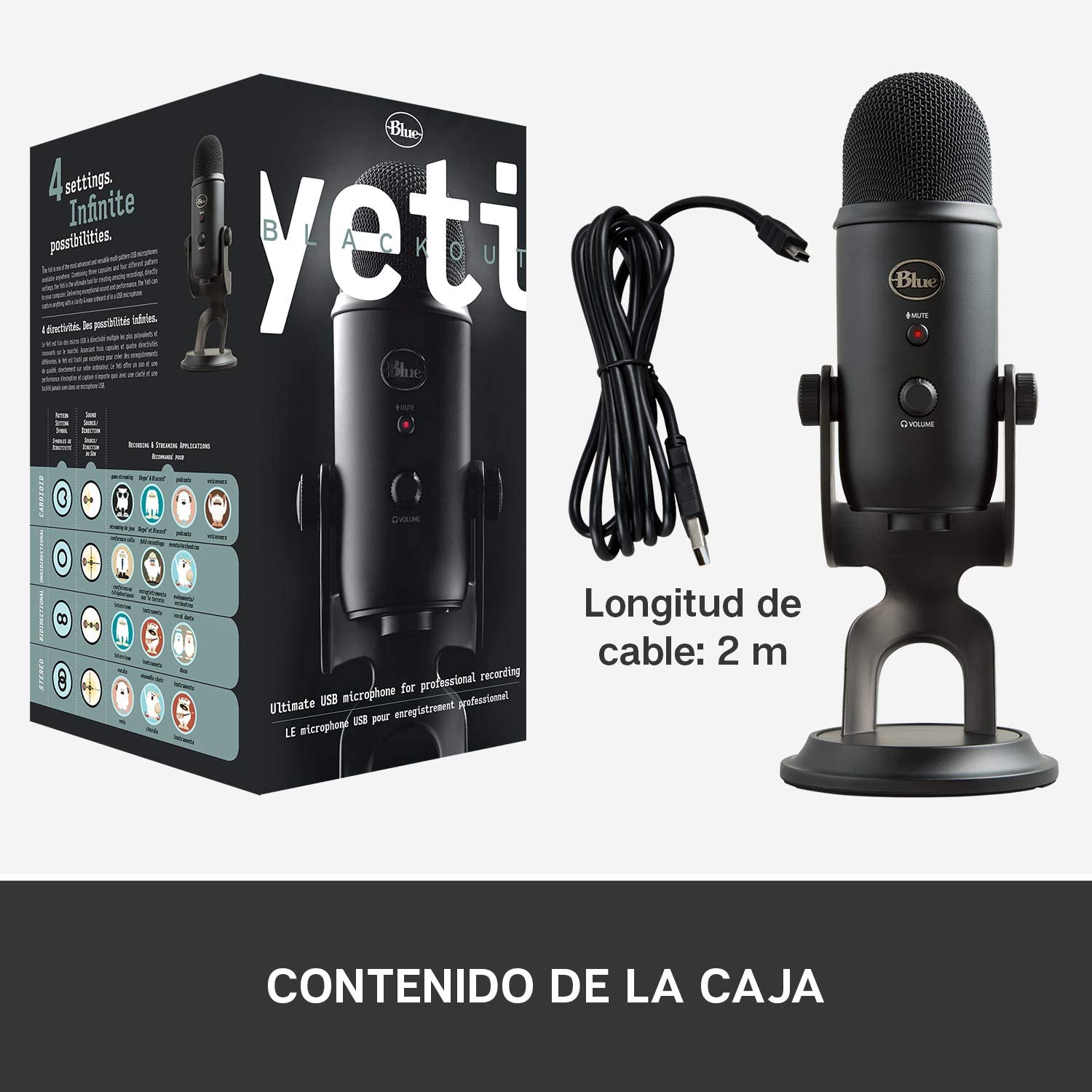 Microfono Blue Yeti Series Yeti Blackout