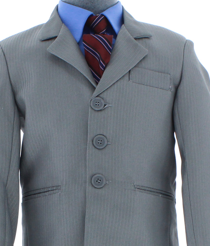 Traje de Niño Tres Piezas Color Gris 2378-B 2 a 18 Años.