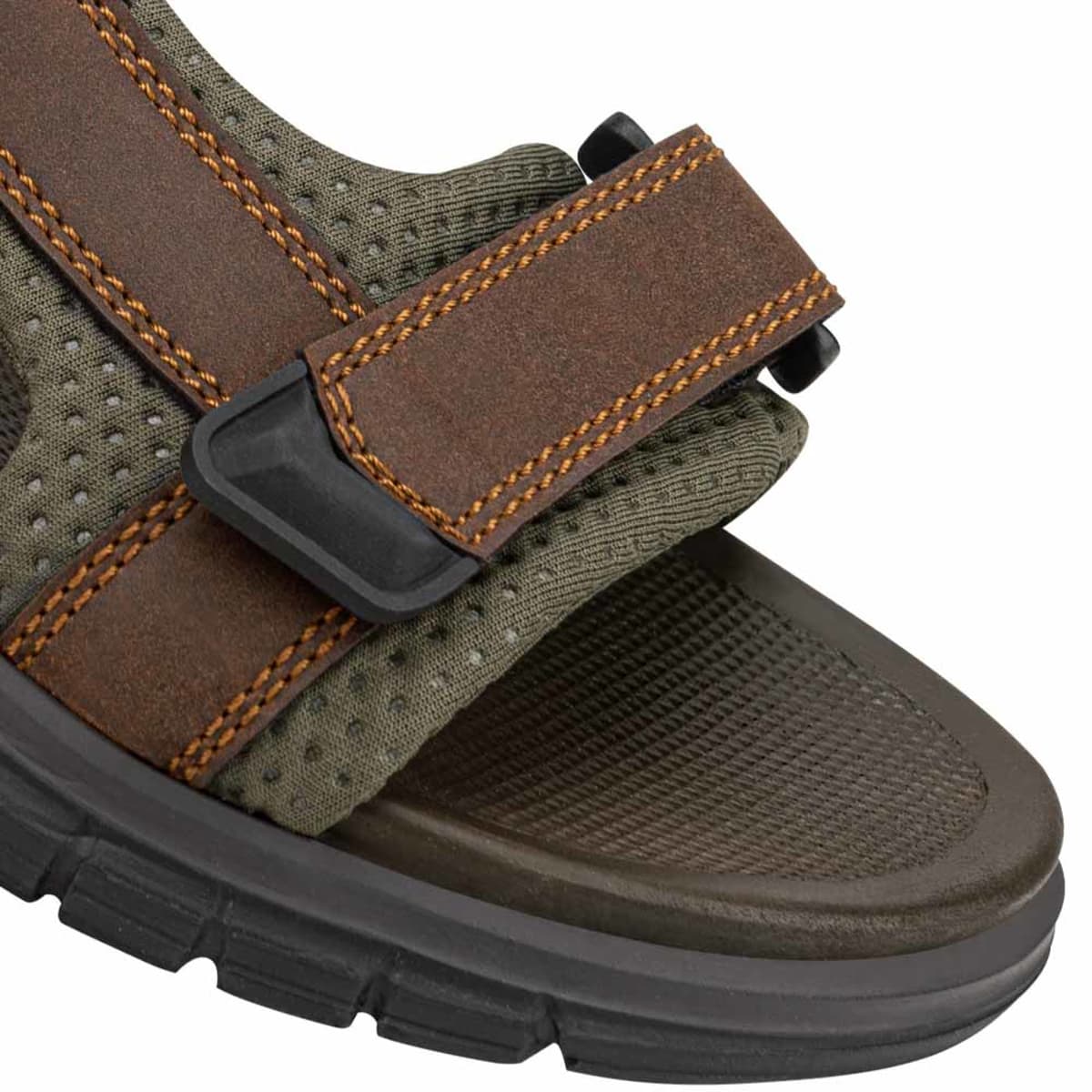 Sandalias marca Dockers de hombre, para playa o baño, color café con verde, de material textil, mod. 1036613