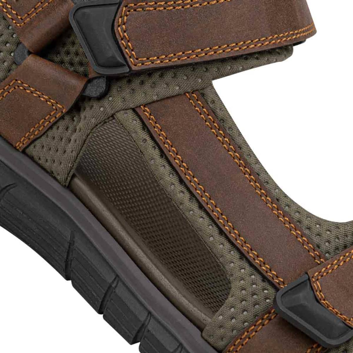 Sandalias marca Dockers de hombre, para playa o baño, color café con verde, de material textil, mod. 1036613