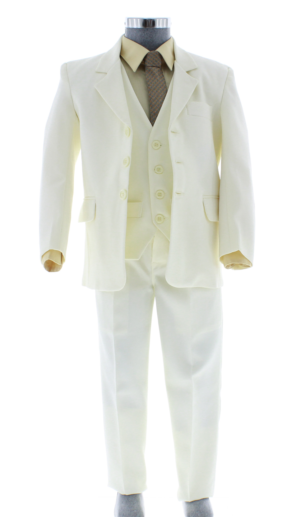 Traje de Niño Tres Piezas Color Hueso 2379 2 a 18 Años.