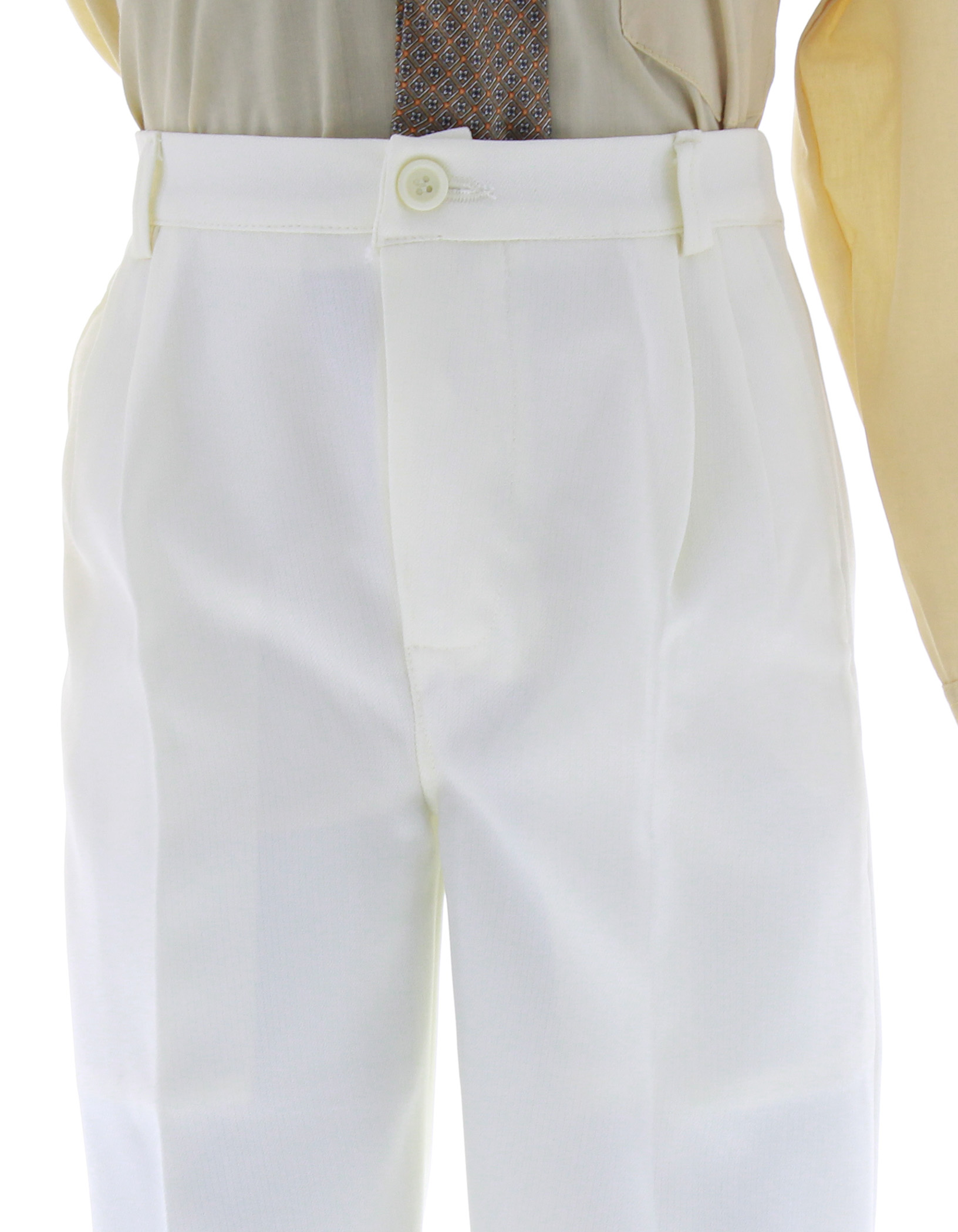 Traje de Niño Tres Piezas Color Hueso 2379 2 a 18 Años.