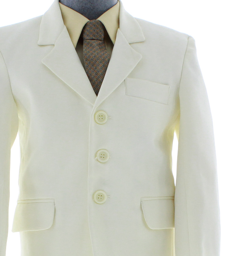 Traje de Niño Tres Piezas Color Hueso 2379 2 a 18 Años.