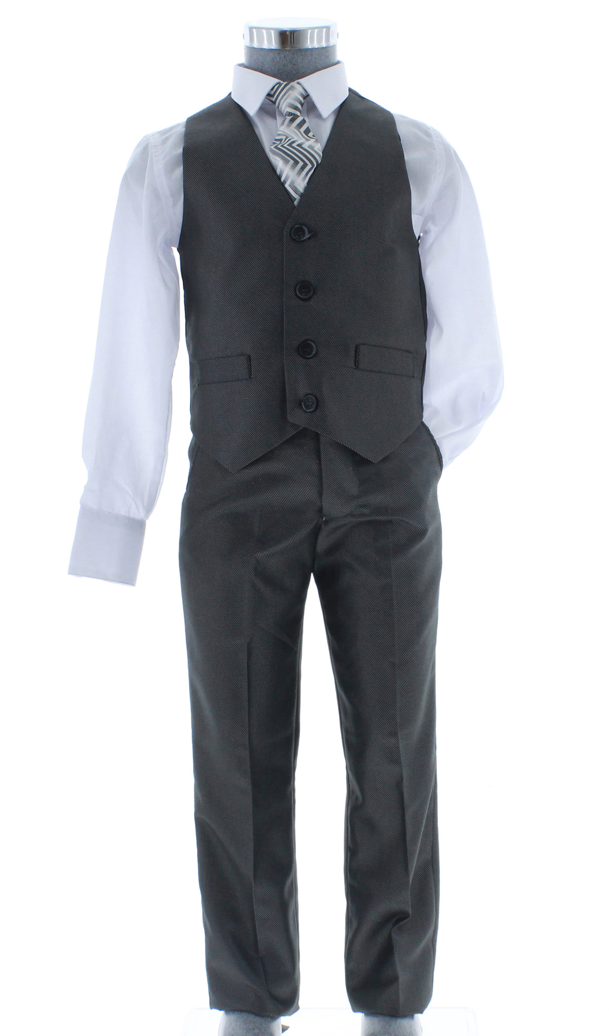 Traje de Niño Tres Piezas Color Gris 2384 2 a 18 Años