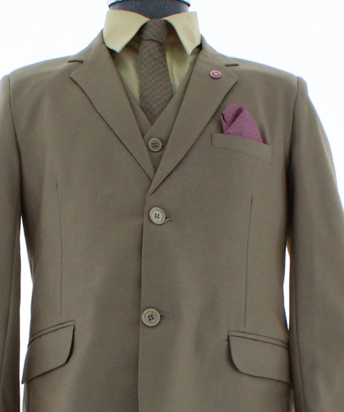 Traje de Niño Tres Piezas Color Kaki 2385 2 a 18 Años