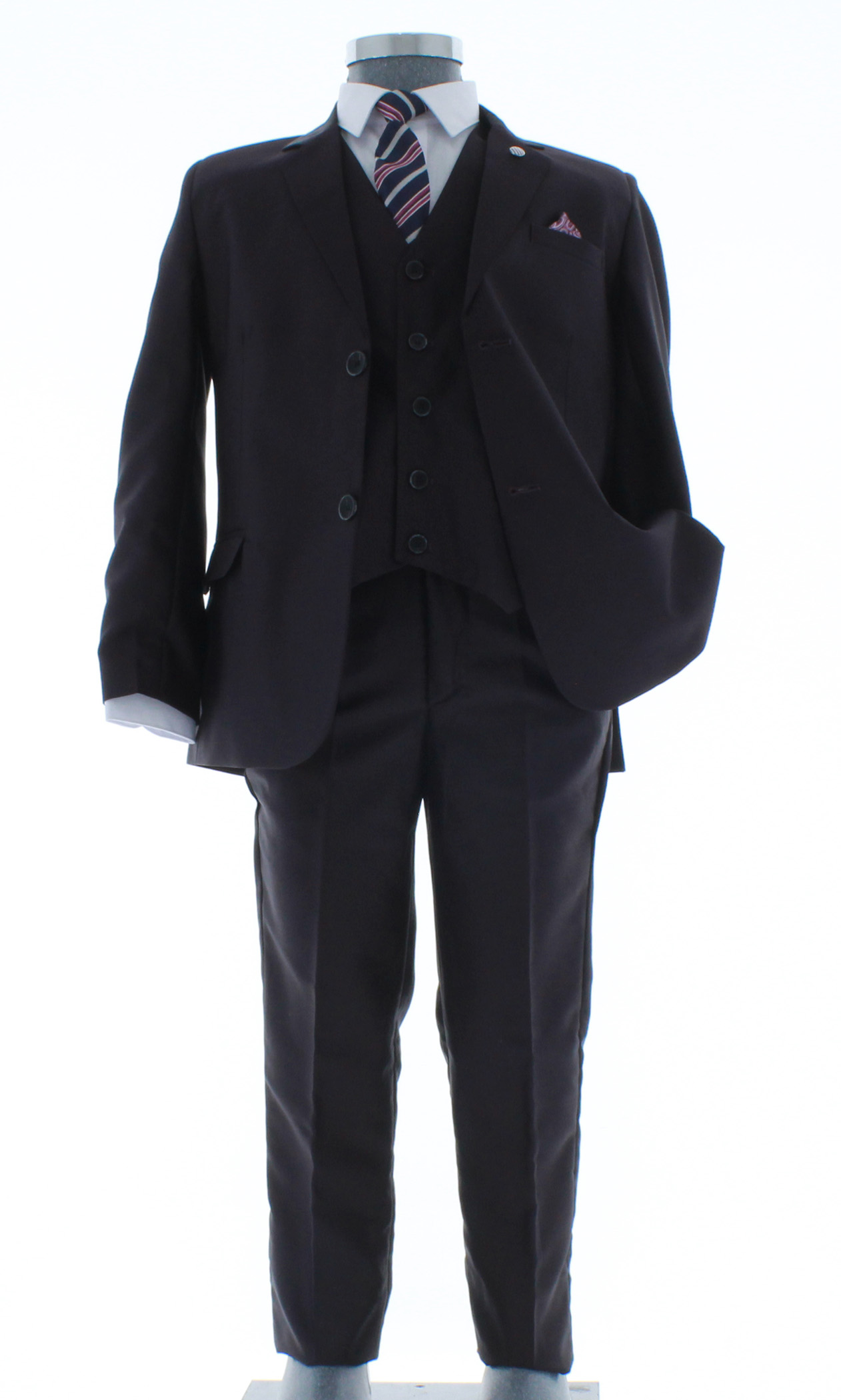 Traje de Niño Tres Piezas Color Vino 2386 2 a 18 Años.