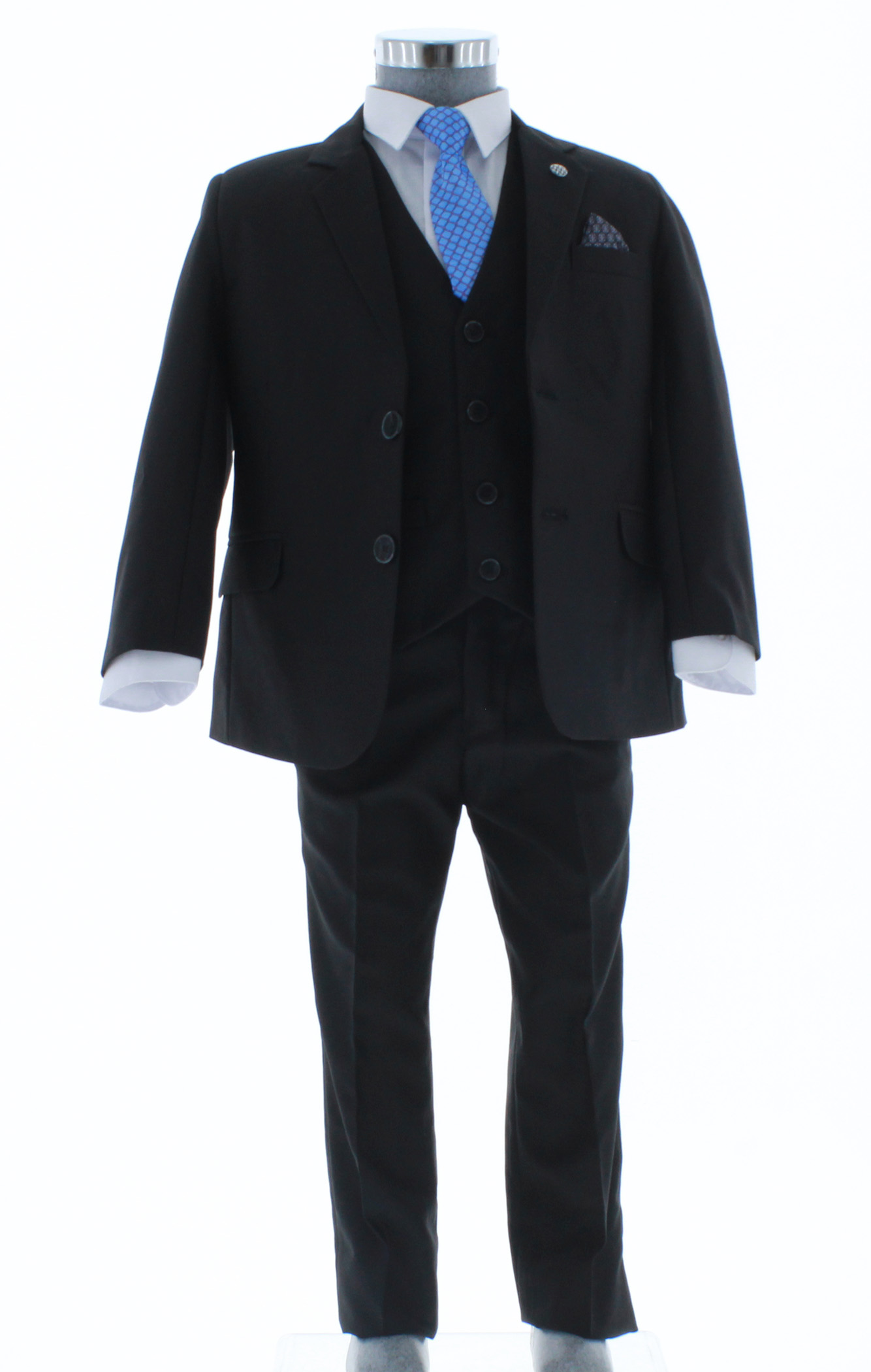 Traje de Niño Tres Piezas Color Negro 2387 2 a 18 Años.