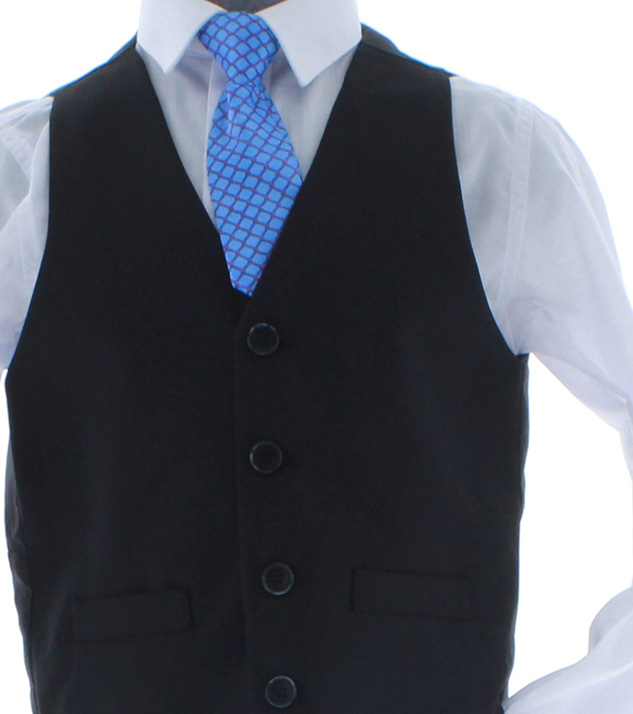 Traje de Niño Tres Piezas Color Negro 2387 2 a 18 Años.