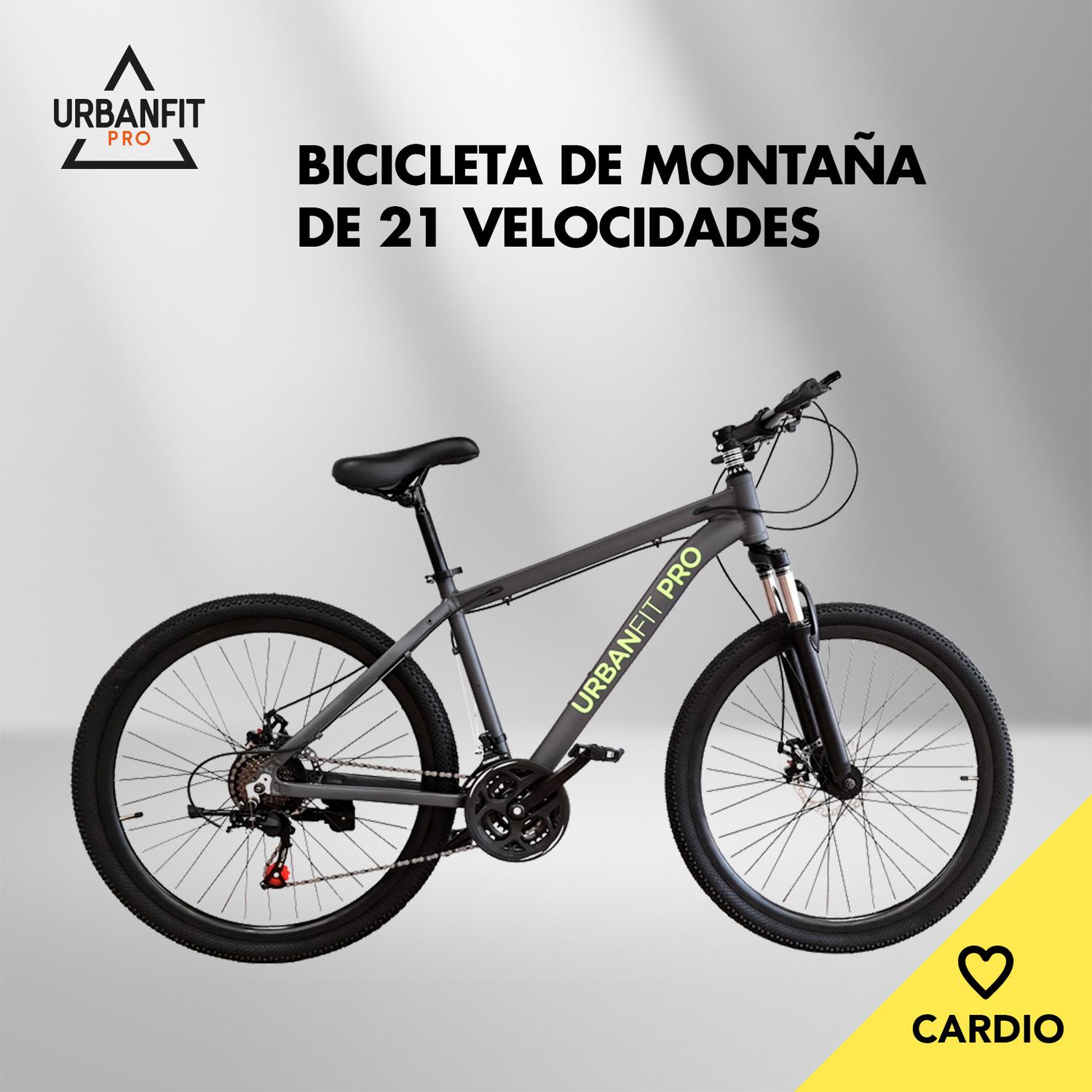 Bicicleta de Montaña UrbanFit Pro, Rodada 26' 21 Velocidades Gris unitalla