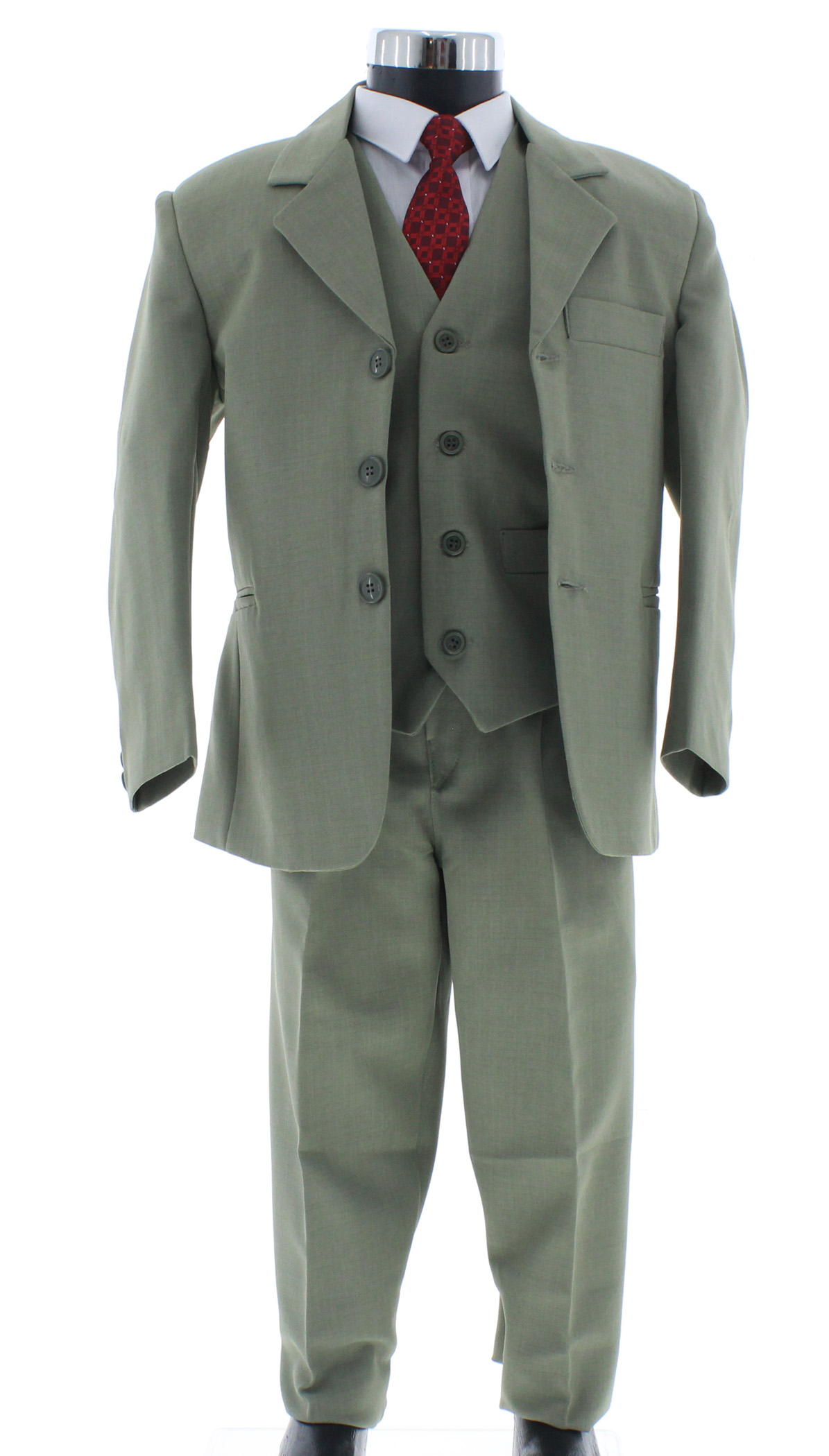 Traje de Vestir Niño Tres Piezas Color Verde 2893 6 a 18 Años.