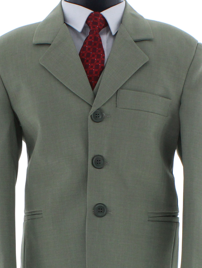 Traje de Vestir Niño Tres Piezas Color Verde 2893 6 a 18 Años.