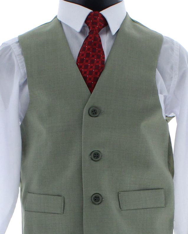 Traje de Vestir Niño Tres Piezas Color Verde 2893 6 a 18 Años.