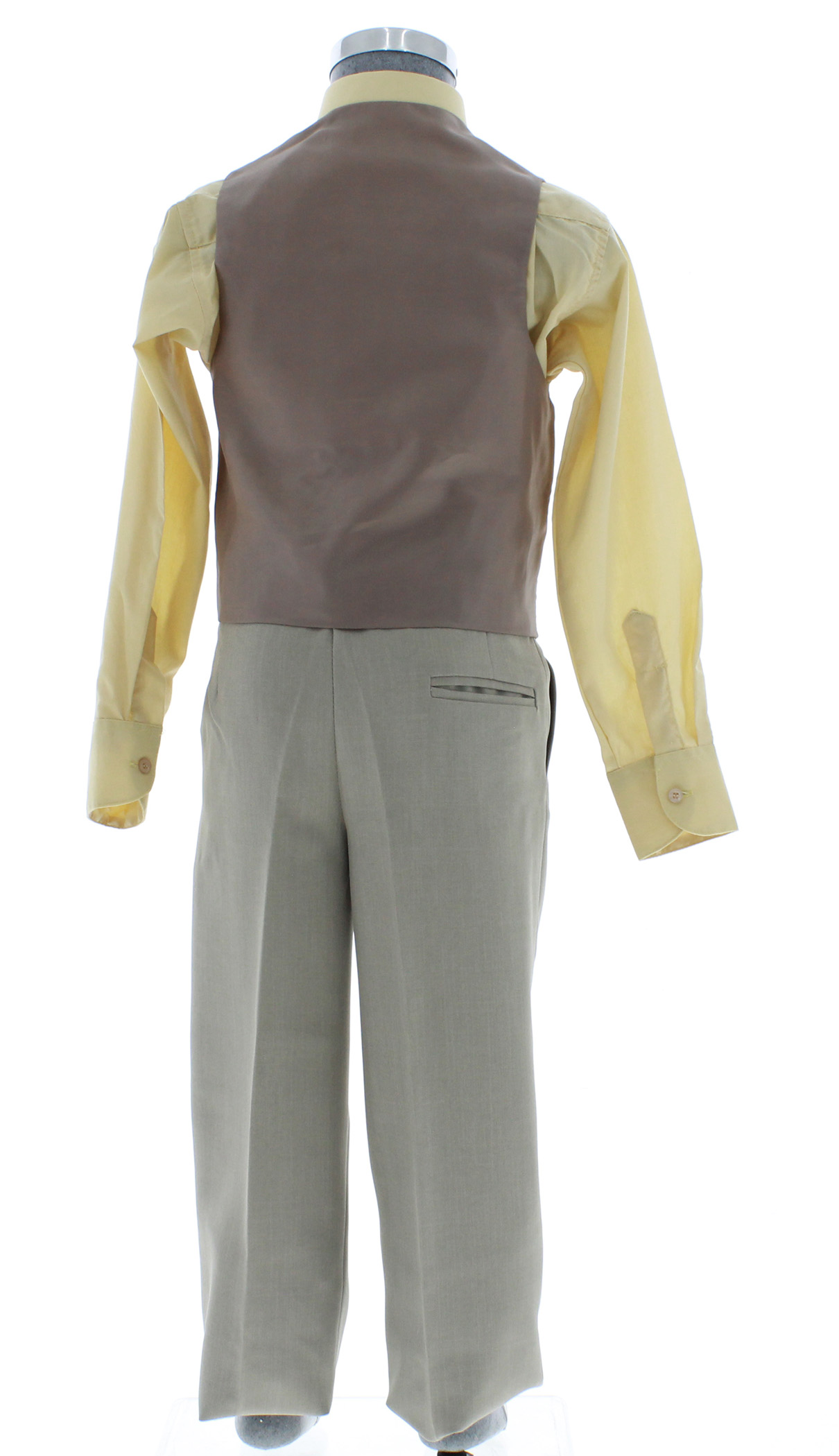 Traje de Vestir Niño Tres Piezas Color Beige 2896 4 a 18 Años.
