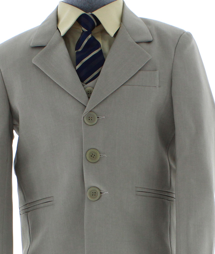 Traje de Vestir Niño Tres Piezas Color Beige 2896 4 a 18 Años.