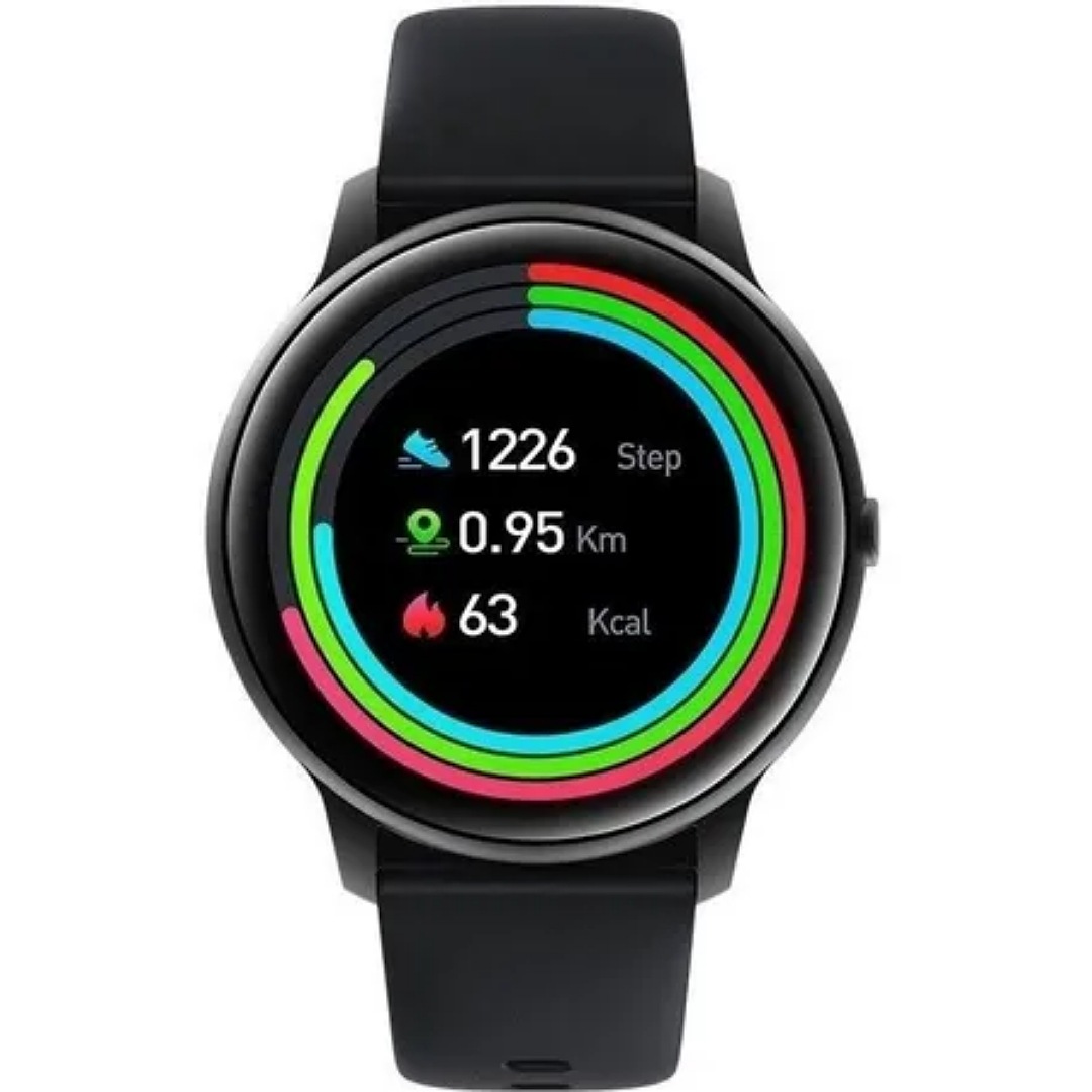 Smartwatch Imilab KW66 Smart Watch 1.28" caja 45.3mm de aleación de zinc black, malla black de silicona