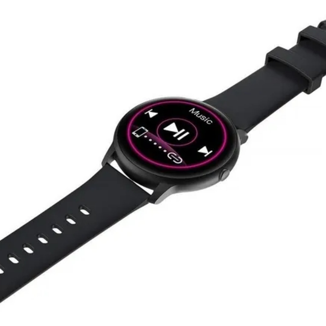 Smartwatch Imilab KW66 Smart Watch 1.28" caja 45.3mm de aleación de zinc black, malla black de silicona