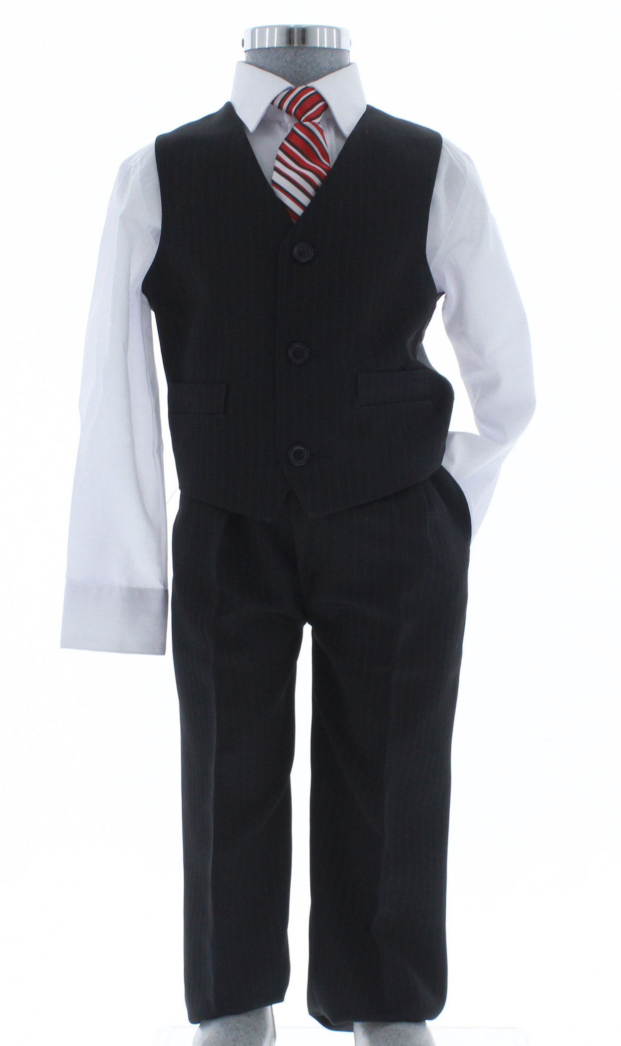 Traje de Vestir Niño Tres Piezas Color Negro 2898 2 a 18 Años.